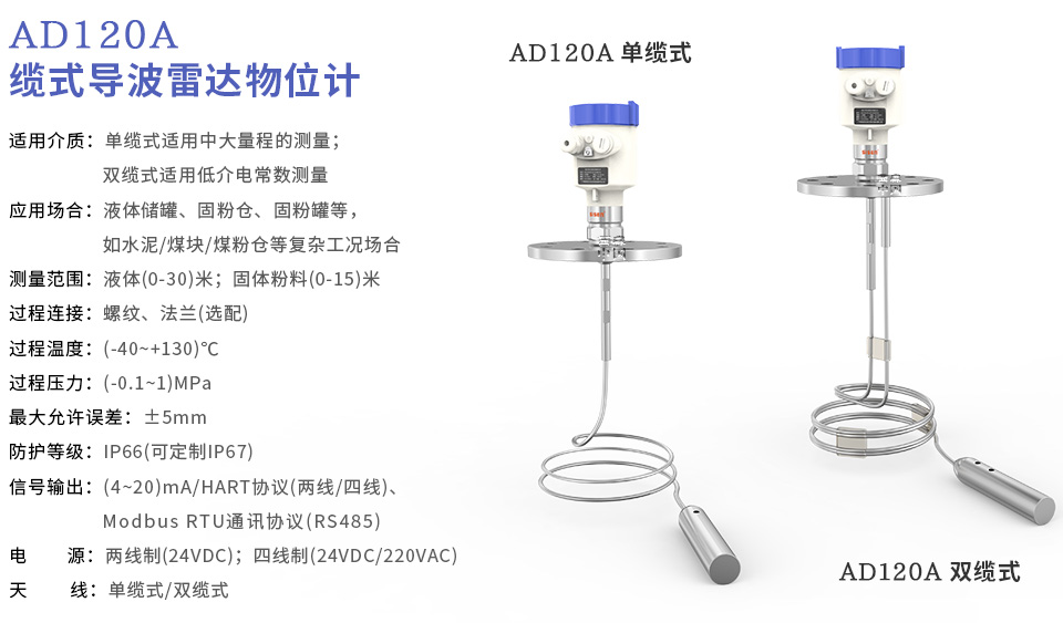 西森中國AD120纜式導(dǎo)波雷達物位計