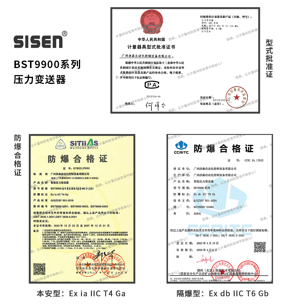 單晶硅微差壓變送器防爆證書(shū)